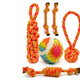 ZanChong pet interactive training 6-piece set, puppy dog toys, bite-resistant and molar cotton rope ball set, self-entertainment and boredom relief