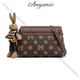 Anysmic Bag Damenbeutel Luxusmarke Single-Shoulder Crossbody Bag Damen 2025 Neues modisches und vielseitiges High-End-High-End-Kaffee der Frauen mit kleinem Quadrat