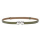 
Adjustable women's thin belt, fashionable spherical double-buckle belt, versatile cowhide belt, women's decoration with dress strap 15939-white 95cm 50-