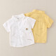 Children's short-sleeved printed shirt summer thin children's casual 2025 new autumn shirt jacket yellow 130 cm