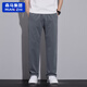 Baumwollgemachte Eisseide Cool Casual Hosen für Jungen Sommer dünne, schnell trocknende Sporthosen für Männer 2025 neue drapierte gerade leghosen 6625 Hellgrau M [90-110jin [Jin gleich 0,5 kg]]]