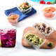 Imported Grid Frischwachtschüssel Mikrowelle Lunchbox Temperiertes Glas Rechteckige Frischwachtbox Student ohne Raster rechteckig 695 ml