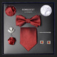T/Zwanziger Herrenkrawatte, Fliege Krawatte, Taschenschal, Kragenclip, Manschettenknackkasten formelle Anzug Box Freund Hochzeitsbräutigam Red M898 Geschenkbox Set Set