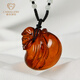 Jiale Amber Blood Amber Pendant Female Amber Carved Money Bag Pendant Authentic Orphan One Object One Picture Birthday Gift for Girlfriend