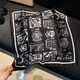 时尚山茶花100%桑蚕丝印花真丝小方巾女气质职业领巾53cm精致丝巾 WS-37-白色 53*53cm