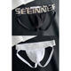 CK2 pure cotton thong men's double underwear pure white boys' U bulge bag sexy back empty triangle shorts head 612 black + white L 110-130