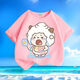 
Crying Lazy Sheep Summer New Printed Short Sleeve T-shirt for Men and Women Small and Medium Children's Short Sleeve T-shirts Pure Cotton Round Neck Casual Trend-SL Green-KX698 Lazy 150 [Suggested height 140-150 cm]