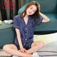Langsha Light Luxury Pyjamas für Frauen in Sommer-Eisen-Sensen-Shorts dünne sexy Seide Super Hot Home Clothing Neue Stil Hellgrau 3899 m (Gewicht 80-100 Jin [Jin gleich 0,5 kg])