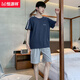 恒源祥睡衣男士夏季棉质短袖加大码薄款宽松中青年休闲家居服套装可外穿 9922【H系列男短袖短裤套装】 L 【100-125斤】