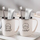 PINYU 304 stainless steel mouthwash cup couple toothbrushing cup household anti-fall toothbrush cup portable dental cylinder cup gray boy style