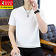 Woodpecker Ice Silk Short Sleeve T-shirt Men's Summer New Cool Thin Style All-match Top Trendy Round Neck Half Sleeve Base Shirt 11023/9856 White XL