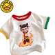 G.Duckkids Kinder reines Baumwoll-Kurzärmel-T-Shirt im Sommer Nezha 2025 Neue Jungen und Mädchen mit halben Ärmeln kleine und mittelgroße Kinder-T-Shirt Drei-Farben Kurzärärt (736 Nezha) 100 cm