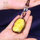 Jiale beeswax pendant for men and women with leather dragon, rich and auspicious pendant amber beeswax necklace pendant birthday gift
