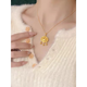 Qianjun CHENGNINI 24K longevity lock pendant 5G yellow I gold bell hollow safety lock necklace women's 999 pure gold plated pendant