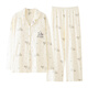
Cat men women's pajamas spring and autumn 2025 new long-sleeved cartoon star puppy print cute home clothes beige L