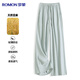 Luo Meng natural linen wide-leg pants for women, high-end summer thin, breathable, drapey, high-waisted, straight, all-match floor mopping pants.