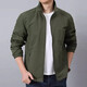 Jacket jacket for men spring and autumn 2025 new fashion versatile casual loose young and middle-aged stand collar windproof thin jacket khaki L recommended weight 115-130Jin Jin equals 0.5 kg