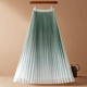 High-end style gradient color skirt mesh pleated skirt for women in summer new high-waist mid-length large long skirt 1365 gradient mesh [Matcha green] Single skirt M Recommended [100-115Jin [Jin equals 0.5 kg]]
