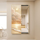 Dexu 2024 log viento amonente empuje espejo de longitud completa espejo invisible cubierta cerrada cubierta de aderezo escondido espejo decorativo pintura de aderezo M3519 xiayang espejo un 40*120cm [en la puerta] Aluminio de aleación marco negro + izquierda