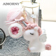 Aimorny Eternal Flower Rose Einhorn Schlüsselbund Geschenkbox Praktische herzzerreißende chinesische Valentinstagsgeburtstagsgeschenk für Freundin