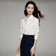 Late White New Product 2025 Autumn Style Workplace Commuting Shirt Casual Lapel Solid Color Shirt Women White S
