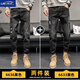 Fence men's ripped jeans summer trendy brand slim feet 2025 new summer thin black boys casual pants 6636 black 32