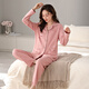 Pyjamas Yiman'an pour les femmes au printemps et à l'automne Coton à manches longues Vêtements de revers à revers pour l'automne et l'hiver, vous pouvez porter un pyjama pour femmes de plus grande taille pour les femmes G7009 L (100-120) Jin [Jin est égal à 0,5 kg]