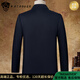 Nasaover Light Luxury Men's veste d'hiver court 100% pur en laine en laine en laine de laine d'âge moyen épaissie de veste d'hiver chaude bleu marine masculin m