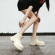
Women's fashionable outdoor water shoes for rainy days, anti-slip, wear-resistant waterproof rain boots, summer short tube work rubber shoe cover 9401 beige 35