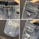 
Playboy (PLAYBOY) trendy internet celebrity guy ripped denim shorts men ins casual beggar mid-trousers summer new four-five 5-point pants (T693) blue 28 (recommended 90-100 Jin [Jin equals 0.5 kg])