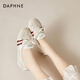 Daphne shallow mouth ballet dance shoes for women flat low heel lightweight commuter breathable sports and casual shoes Beige 38