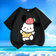 Mignon Paccharia chien d'été Nouveau dessin animé et femmes moyennes grandes enfants à manches courtes t-shirts coton pur rond cou rond lâche et polyvalent enfants-sl rouge-kx692 Peur du chien 110 [hauteur suggérée 100-110 cm]