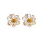 S925 Silver Needle Camellia Earrings Flower White Design Earrings French 2025 New Temperament Earrings Sweet Women Camellia White Flower Earrings