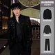 An Chuxia's starry shoulder pads, trendy men's high-end suit, engagement wear, black evening dress, a complete set of casual suit jackets, three-piece suit, black suit + black shirt + black XL recommended 170-178c130-145Jin Jin equals 0.5 kg