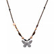 Nuevo collar de acero de titanio de perla de estilo étnico retro chino para mujeres con versátiles accesorios de cadena de clavícula de mariposa de mariposa collar de perlas-x1396 plata