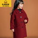 G.DUCKKIDS girls' clothing fashionable red wool jacket winter double-sided cashmere children's Korean version medium-length wool coat red 120 cm