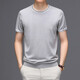 NEWMder Kurzärärmelte-Shirt für Männer 2025 Sommer neu gestrickter Sweater Mode vielseitig rundes Hals lässig halbärmelig oberste Männer High-End-hellblau (Fleckgeschwindigkeit) m [100-120jin [Jin entspricht 0,5 kg]]
