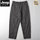 JEEP SPIRIT休闲裤男夏季纯棉阔腿裤宽松直筒日系哈伦裤男休闲长裤百搭工装裤 6626军绿 38