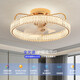 Opudakochi Camp Bedroom Light Shaking Head Fan Light Fan Light Modern Simple Light Luxury Crystal Living Room Master Bedroom Dining Ceiling Light 686 Gold 50CM Wuji+ - Shake Head