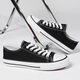 Captain illy casual shoes for men and women classic star canvas shoes low-cut breathable sports sneakers A21203 black men's 41