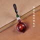Hilai Yuanzhuan Keychain Pendant Petite feuille Red Santalwood Wood Texture Pendante en acajou des hommes et des femmes suspendues en décoration de décoration [rotable] en bois de santal [2 paquets]