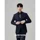 BusyCon Suit's Men's Blue Korean Style Slim Business Casual Formal Suit Professional Suit Robe de mariée Robe de mariée trois pièces Bleu encre (haut + chemise noire à trois toof + pantalon) 50 Poids de référence 135-145 Jin [Jin est égal à 0,5 kg]