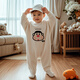 G.duck's special parent-child clothing for a family of three or four in autumn and winter. Children's velvet thickened sweatshirts for small-month-old babies. Milky white large pattern. Thickened without velvet. 100