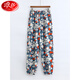 Langsha Youth Cotton Seide Pyjama Hosen Herren Sommer dünne lose große Hose künstlicher Baumwollmücken-Repellenthosen Bloomer Quadratplaid (enge Hose D13781) 3xl (geeignet für 110-130jin [Jin gleich 0,5 kg]))