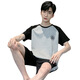 胖东来【商场同款】夏季男士短袖睡衣薄款棉质休闲加大码青少年家居服男宽松套装夏天 D9928 L 男