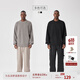 
BODYDREAM BM lazy round neck sweater men's spring solid color pullover sweater base knit sweater trend black 2XL