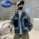 Disney (Disney) children's clothing, boys' autumn jackets, spring and autumn new models, medium and large children's boys handsome denim autumn hooded trend, retro color 130