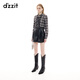 DZZIT【刘浩存同款】地素衬衫2025秋季复古荷叶边格纹上衣女3J3D5153F 深灰色 M