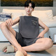 霖曼柔男生睡衣夏季薄款无袖青少年男孩学生休闲加大码可外穿家居服套装 OMM13063 L