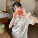 欧伦黛ins新款碎花冰丝睡衣女夏季薄款小清新休闲少女家居服套装可外穿 套YFY9905【丝滑凉感型】 M 【建议80-100斤】